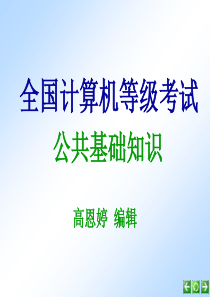 全国计算机等级考试 公共基础知识高恩婷 编辑