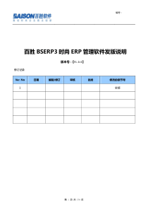 百胜-BSERP3-1.0.0-R[20141128]-时尚ERP管理软件-发版说明