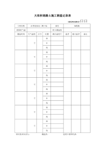 大体积混凝土施工测温记录表