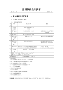 空调性能设计标准