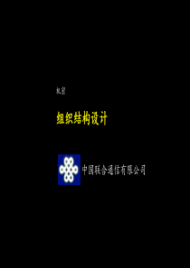 麦肯锡联通公司组织结构设计