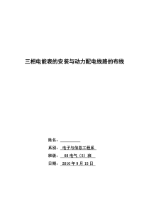 实习5——三相电表的安装与动力配电线路的布线