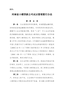 小额贷款企业管理办法