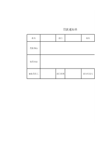 罚款单模版