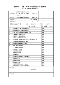 施工升降机每日每月检查表