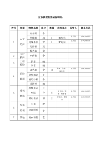 应急救援物资储备明细(2)