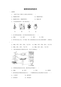 第三节植物体的结构层次课堂训练