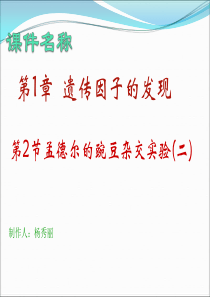 高一生物孟德尔的豌豆杂交实验3高一生物课件