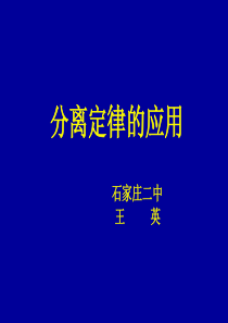 高三生物课件分离定律的应用高三生物课件