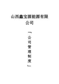 山西鑫宝源能源有限公司公司管理制度