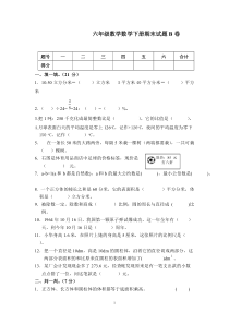 【免费下载】人教版六年级数学下册毕业试题B及答案