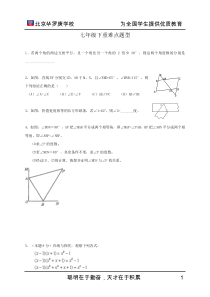 七年级下数学重难点题型