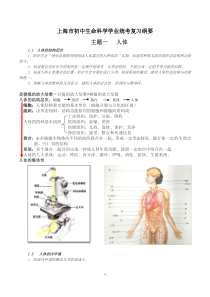 2017上海初中生命科学考试学业考试复习纲要