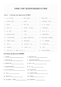 外研版八年级下册全册单词短语重点句子测试