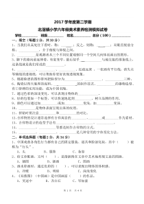 小学六年级美术素养检测模拟试卷