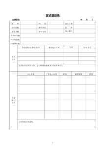 面试登记表(招聘)