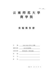 会计信息系统实验报告册