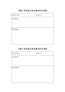 大路小学垃圾分类自查自纠记录表