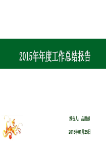 2015年年度工作总结与2016年工作计划