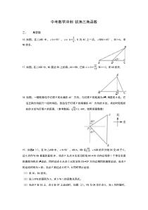 中考数学三角函数大题