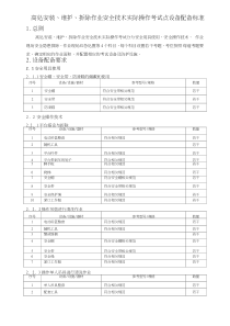 高处安装、维护、拆除作业安全技术实际操作考试点设备配备