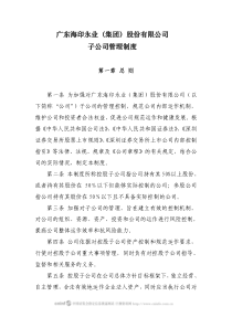 广东海印永业集团股份有限公司子公司管理制度