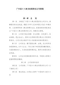 广丰县xx典当有限公司章程