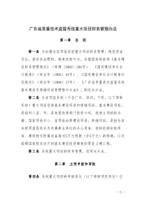 广东省质量技术监督系统重大项目财务管理办法