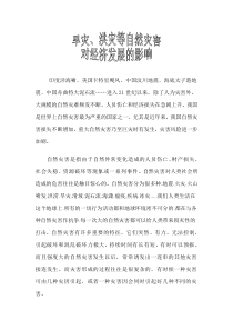 旱灾、洪灾等自然灾害对经济发展的影响