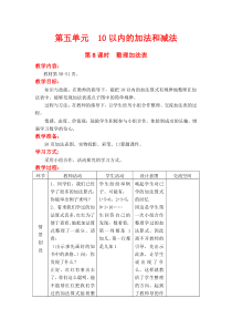 第五单元10以内数的加法与减法第8课时整理加法表冀教版数学一年级上册教案