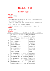 第六单元分类第1课时分类一冀教版数学一年级上册教案