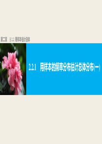 高中数学人教版A版必修三配套课件221用样本的频率分布估计总体分布一