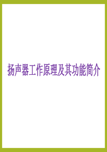 扬声器工作原理简介