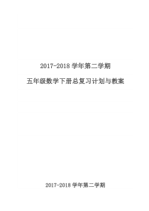 新北师大版五年级数学下册总复习计划与教案