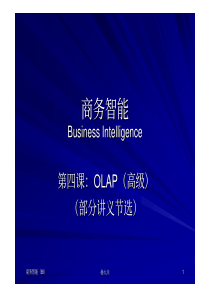 商业智能系列讲座(4) - OLAP 高级