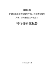 大幅面彩色包装、凹印软包装、柔印标签生产线项目可研