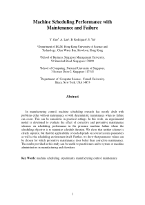 Machine Scheduling Performance with Maintenance an