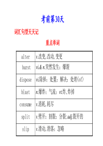 步步高2011届高考英语二轮复习考前特训课件：考前第30天