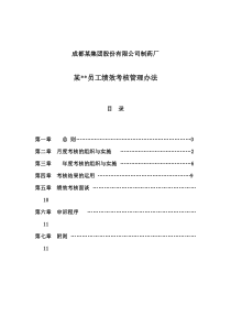 成都某集团股份有限公司制药厂某员工绩效考核管理办法