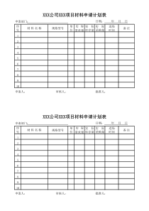 材料计划申请表