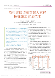 盾构连续切削穿越大直径桥桩施工安全技术