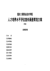 重庆工程职业技术学院学院人才培养水平评估宣传画册策划方案