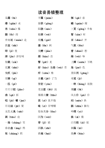 2016小升初常见易读错字整理