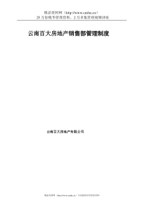 房地产行业—云南百大房地产销售部管理制度】（DOC35页）