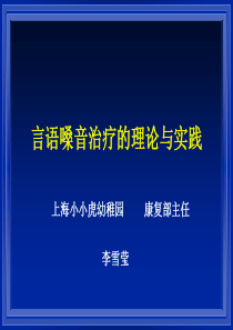 01言语嗓音治疗的理论与实践总论