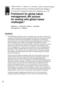 Framework for Global Talent Management HR Actions