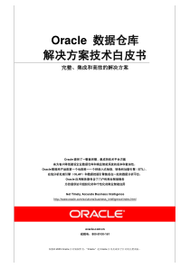 oracle数据仓库解决方案白皮书2005