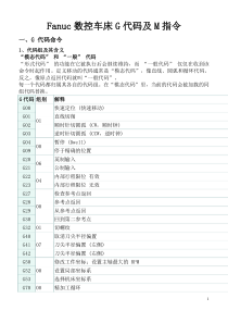 Fanuc数控车床G代码及M指令