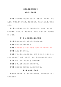 担保投资公司组织分工管理制度