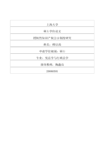 授权性知识产权公示制度研究